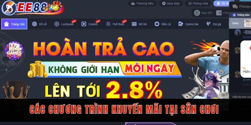 Các chương trình khuyến mãi tại sân chơi